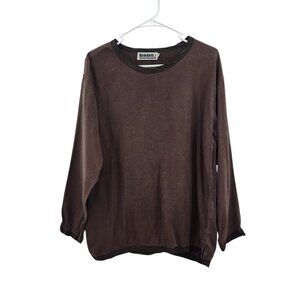 Bodil Vintage Women's Tencel Peasant Long Sleeves Relaxed Fit Top - S